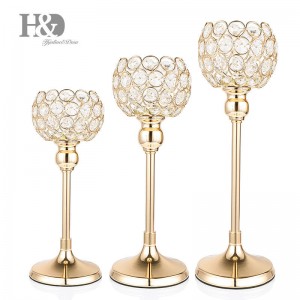 Gold Crystal Tealight Holder Set Wedding Home Table Centerpieces Decor,Pack of 3 704619423662  392081518280
